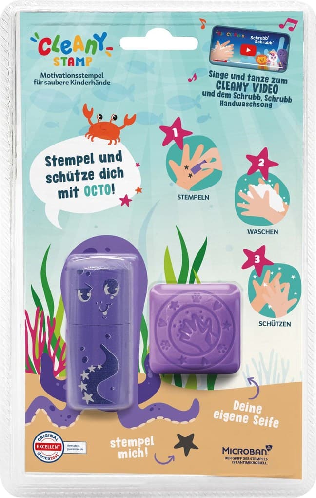 COLOP little NIO Cleany Stamp Octopus, Handwasch-Stempel + Seife