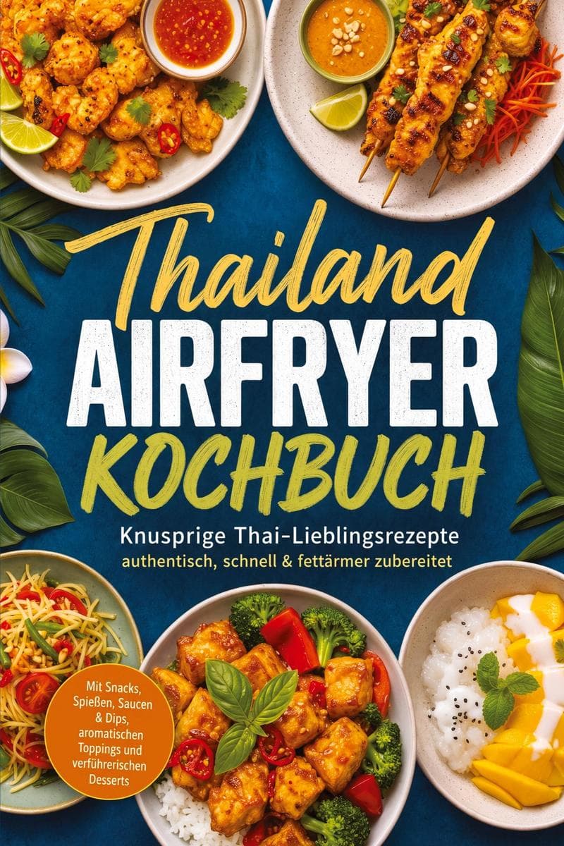 Thailand Airfryer Kochbuch: Knusprige Thai-Lieblingsrezepte - authentisch, schnell & fettärmer zubereitet. Mit Snacks, Spießen, Saucen & Dips, aromatischen Toppings und verführerischen Desserts