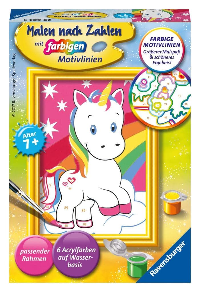 Süßes Einhorn. Malen nach Zahlen