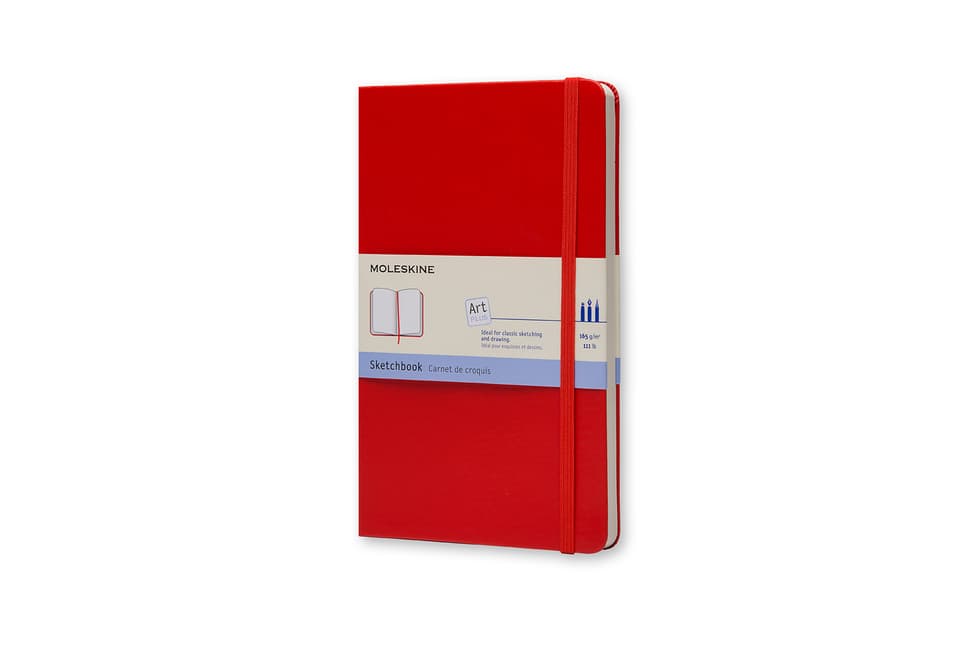 Moleskine Skizzenbuch, L/A5, 165g-Papier, Hard Cover, Rot