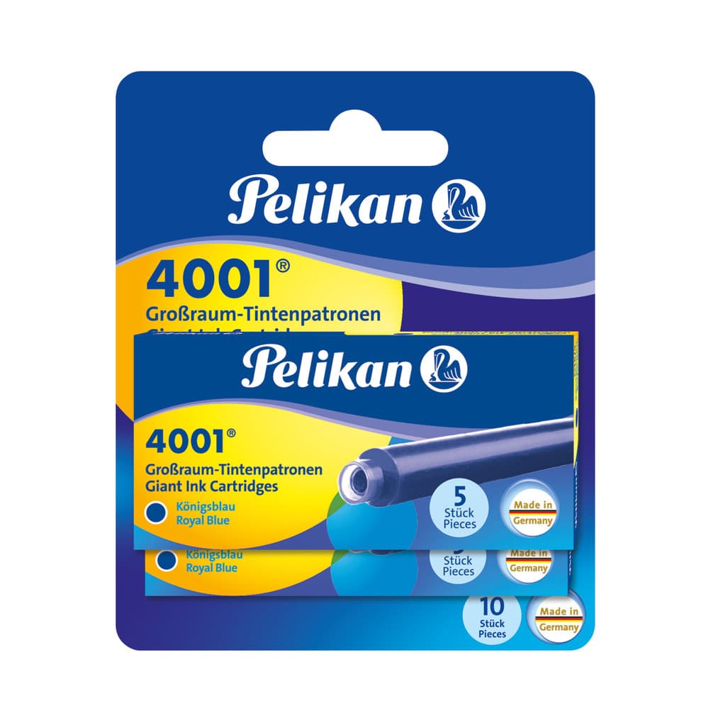 Pelikan Tintenpatronen 4001® mit 2 x 5er Set Großraum-Patronen, Königsblau
