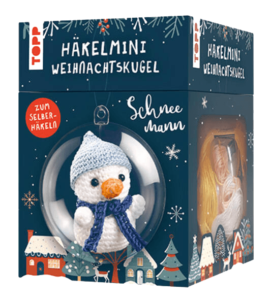 Häkelmini-Weihnachtskugel "Schneemann"